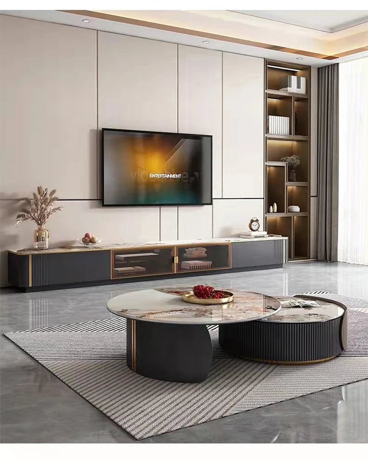 Sculptural Marble Coffee Table - European Glam
