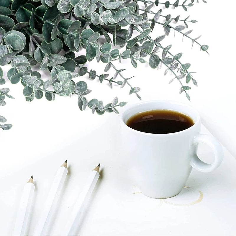 Faux Eucalyptus Leaf Stems — 10 or 20-Piece Bundle