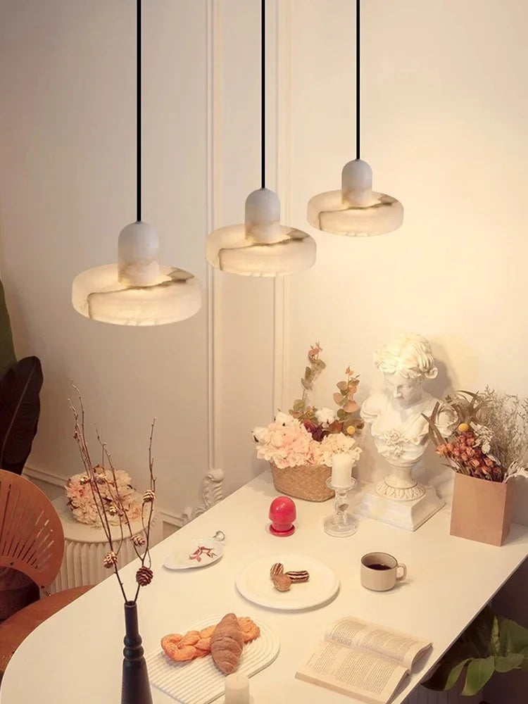 Marble Pendant Lamp — Luxury Bedside Light Fixture
