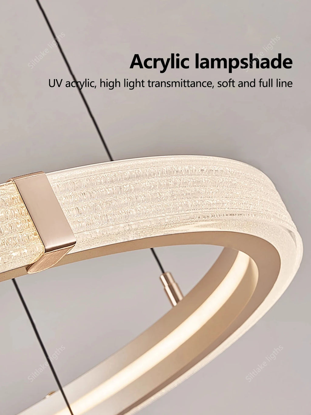 Modern Round Ring Chandelier — Aluminum & Acrylic Ceiling Light