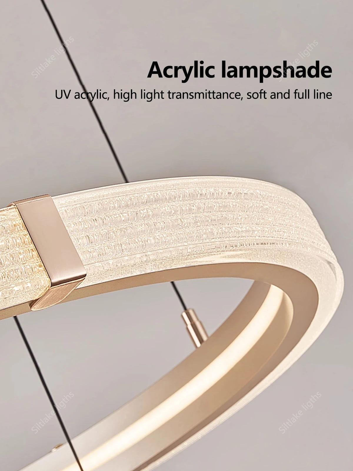 Modern Round Ring Chandelier — Aluminum & Acrylic Ceiling Light