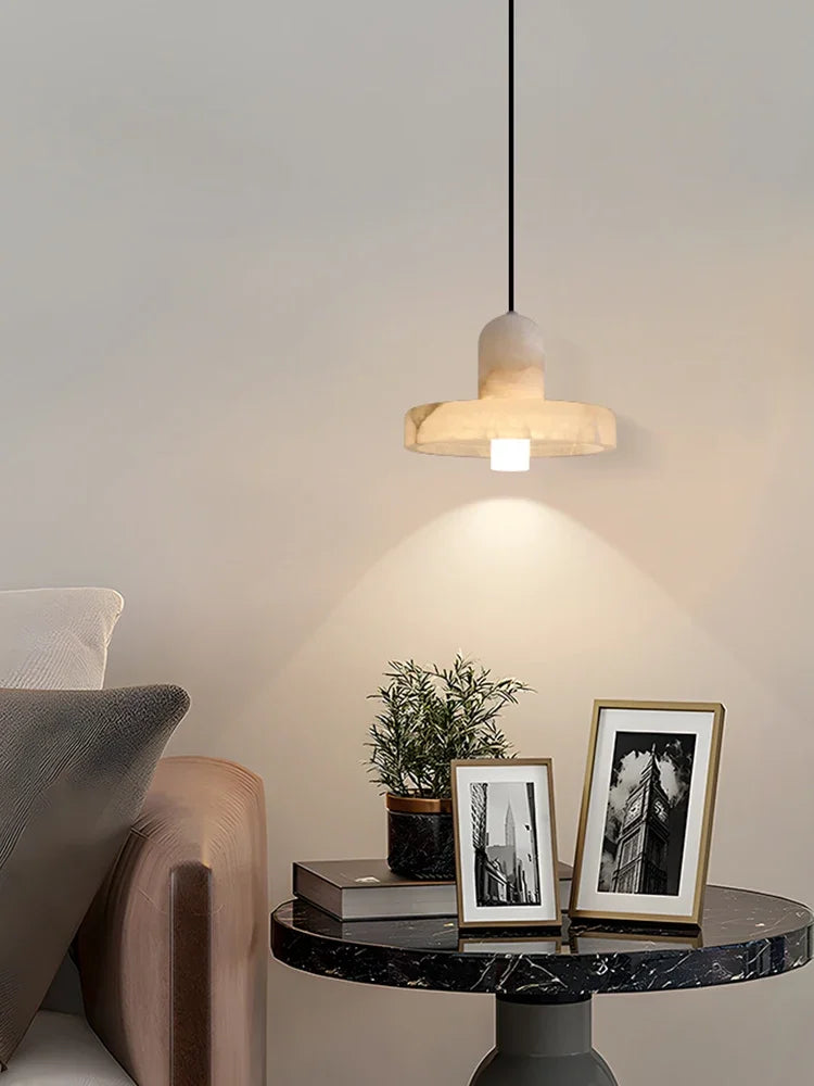 Marble Pendant Lamp — Luxury Bedside Light Fixture