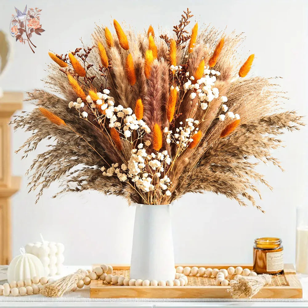 Autumn Pampas & Bunny Tails Dried Bouquet — Boho Vase Filler