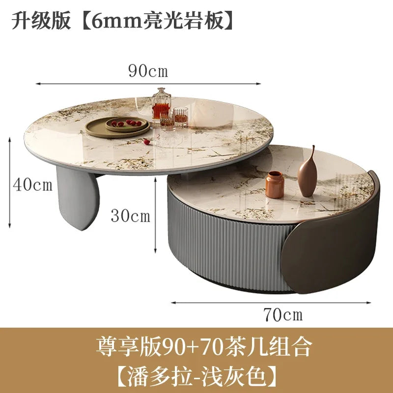 Sculptural Marble Coffee Table - European Glam