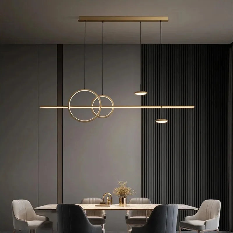 Modern Luxury Simple Gold Chandeliers Black Lighting Living Dining Room Home Decor Hanging Lamp Restaurant Island Bar Fixture — alternate view