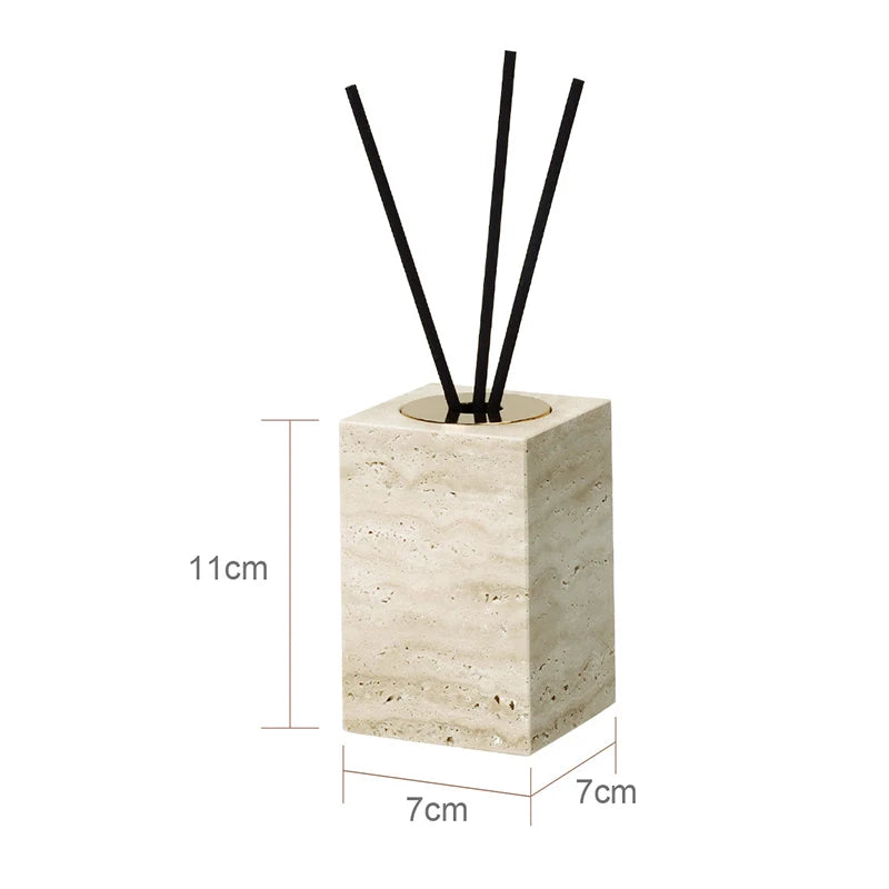 Travertine Bathroom Accessory Set — Soap, Tray & Tissue Box