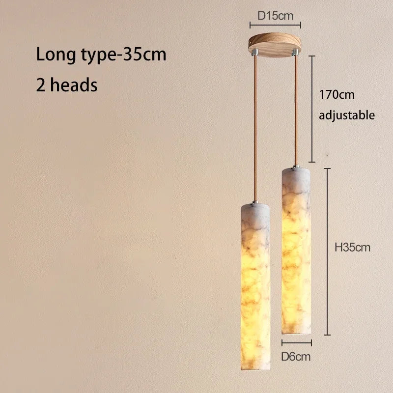 Wabi-sabi Style Bedroom Bedside Chandelier Bar Island Cream  Designer Hotel Natural Marble Lamps Room Decor — image 15