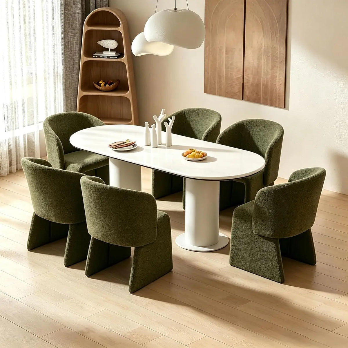 Mid-Century Upholstered Dining Arm Chairs — Set of 4