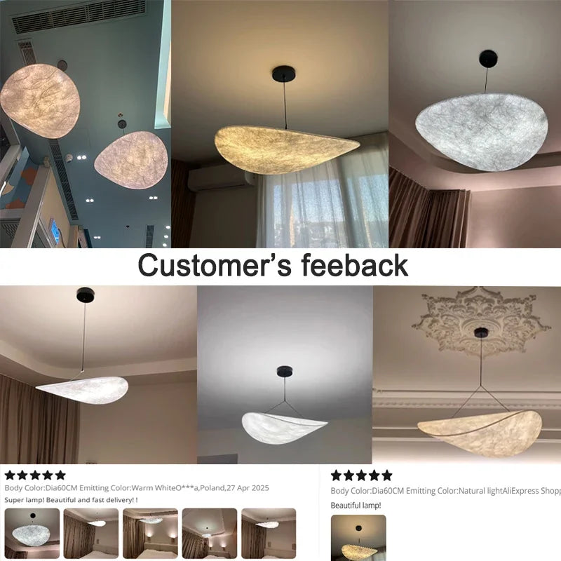 Nordic Silk LED Pendant Lamp for Living Room Home Decor Suspension Chandelier Indoor Hanging Fixture Warm Led Luminaire — close-up detail