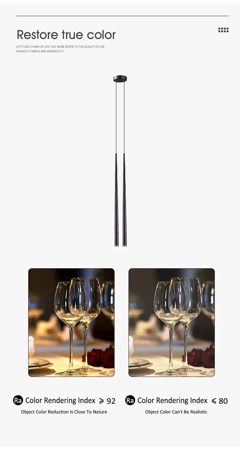 Bedside Chandelier Modern Minimalist Nordic Bedroom Minimalist Long Line Light Luxury Personality Creative Small Chandelier — image 14