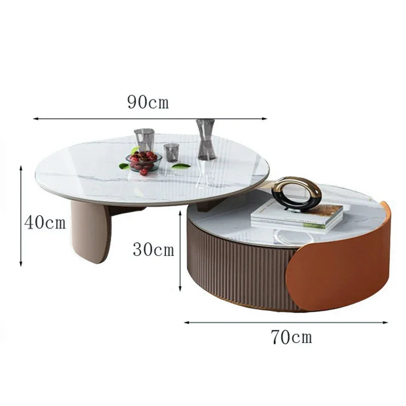 Sculptural Marble Coffee Table - European Glam