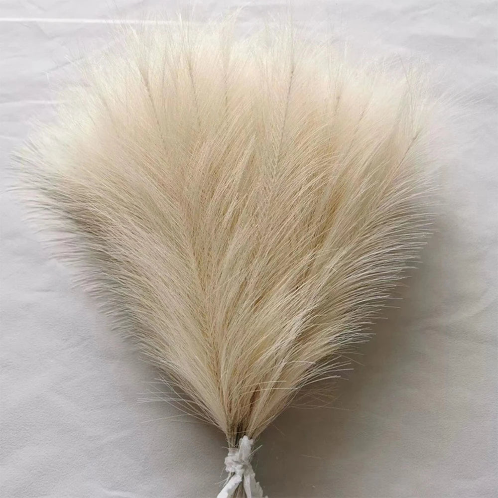 Fluffy Pampas Grass Bundle — Boho Faux Reed Decor, 16.5in