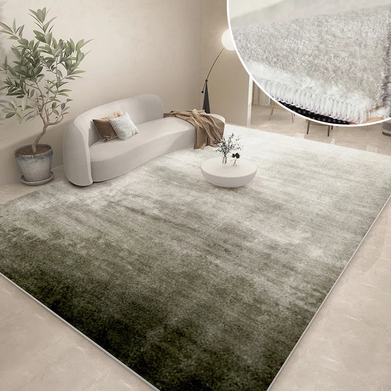 Modern Abstract Plush Area Rug — Thick Grey