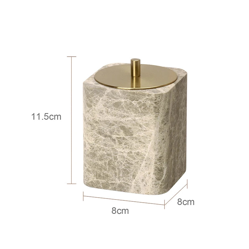 Emperador Marble Bathroom Accessory Set — 8-Piece