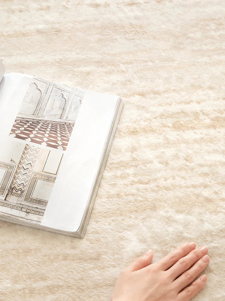 Modern Light Luxury Washed Area Rug — Wipeable — close-up detail view