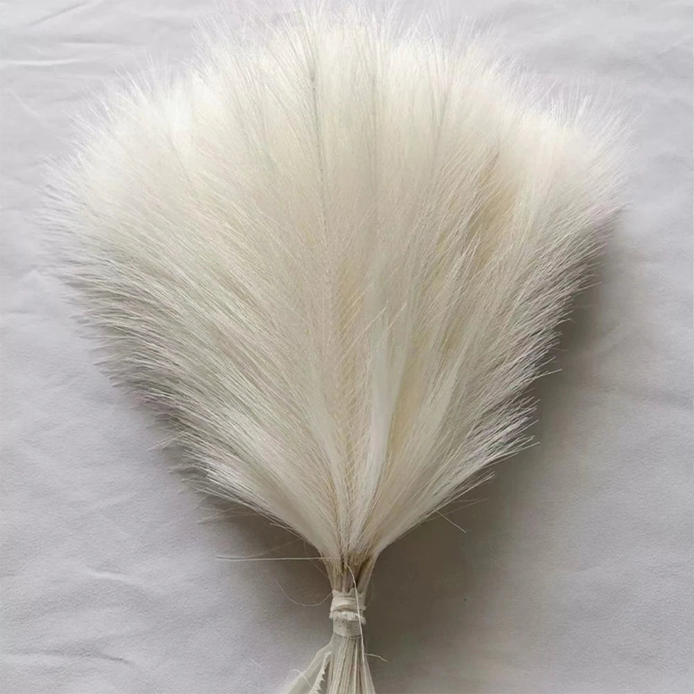 Fluffy Pampas Grass Bundle — Boho Faux Reed Decor, 16.5in