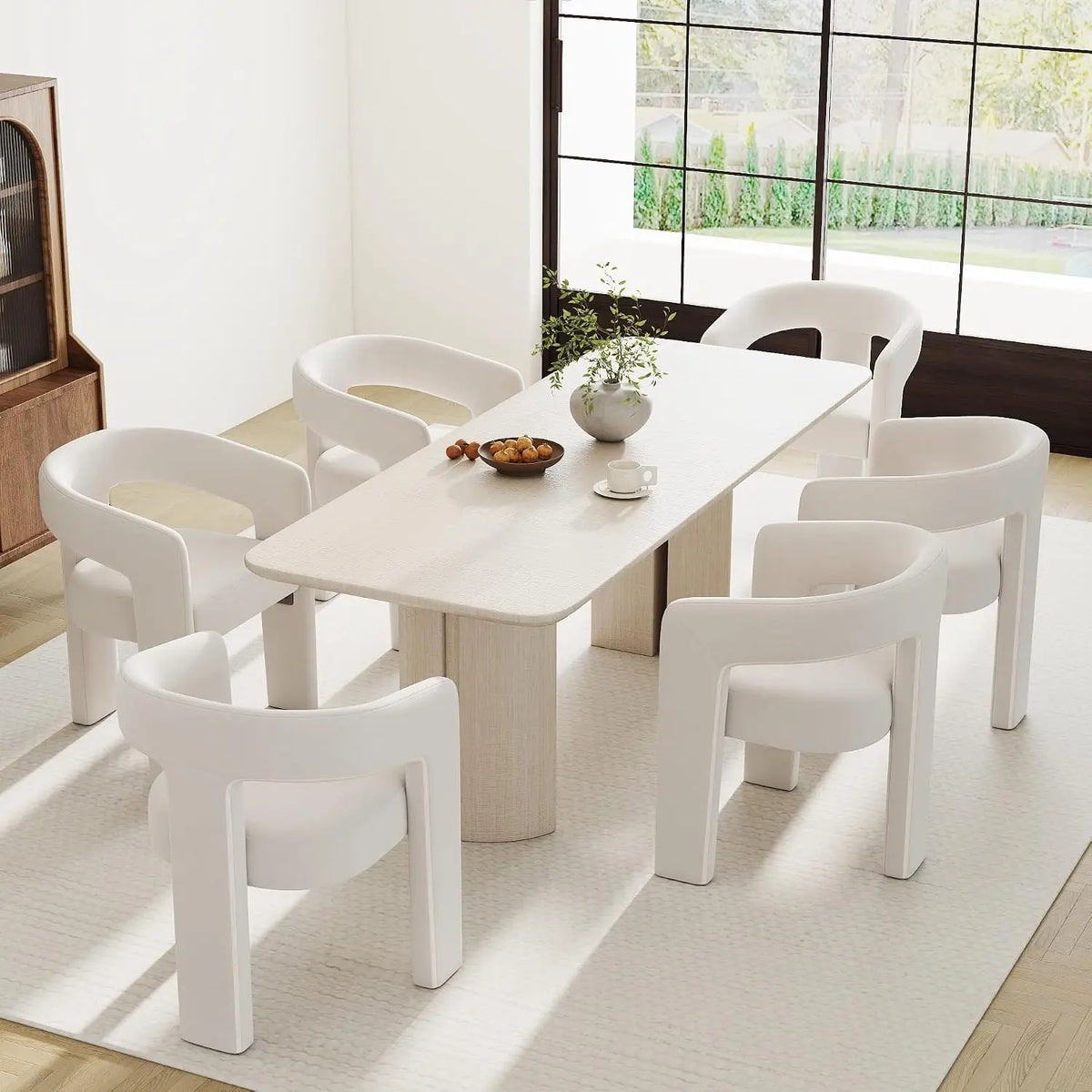 Modern Barrel Dining Chairs — Set of 6