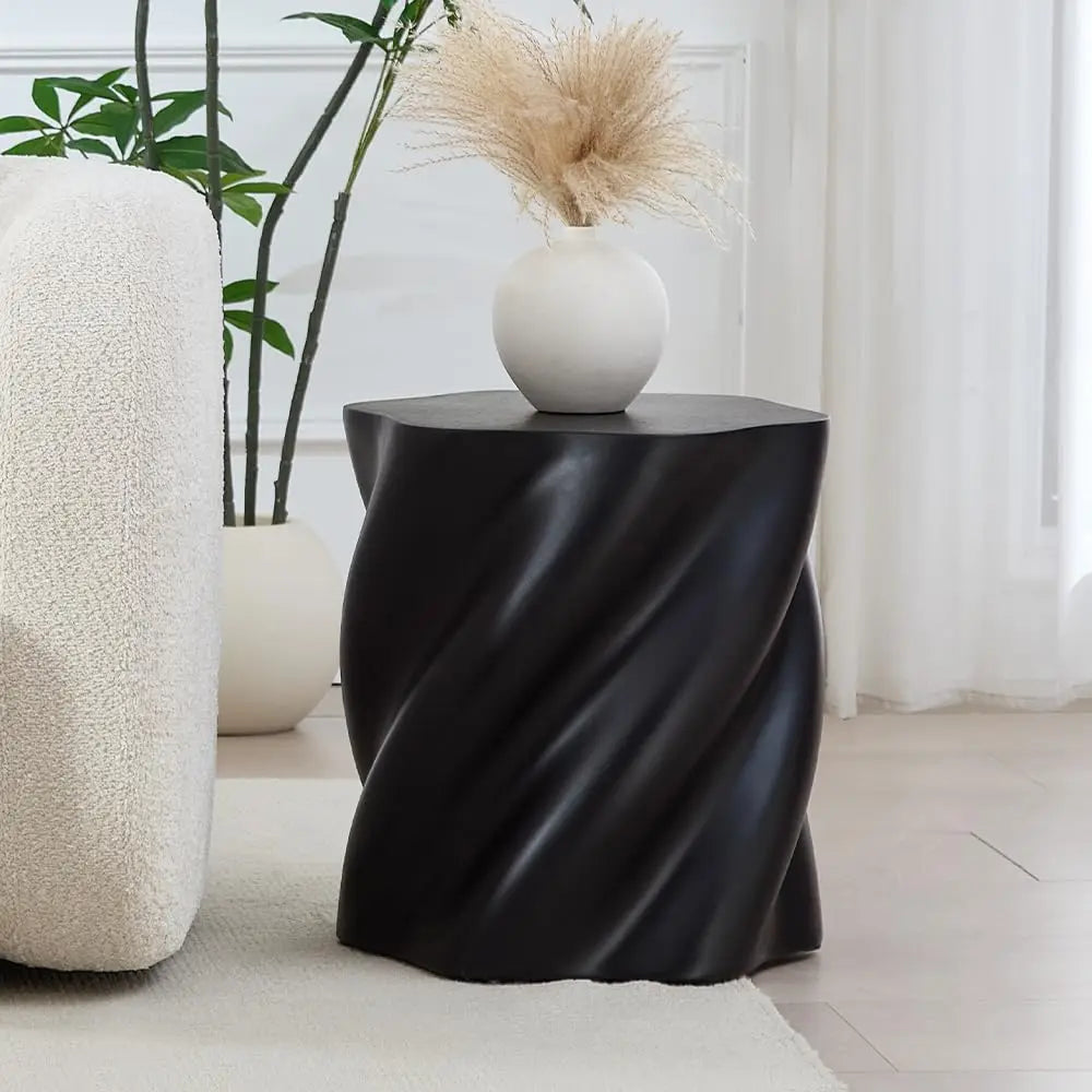 Drum Stone Coffee Table - Faux Marble Modern