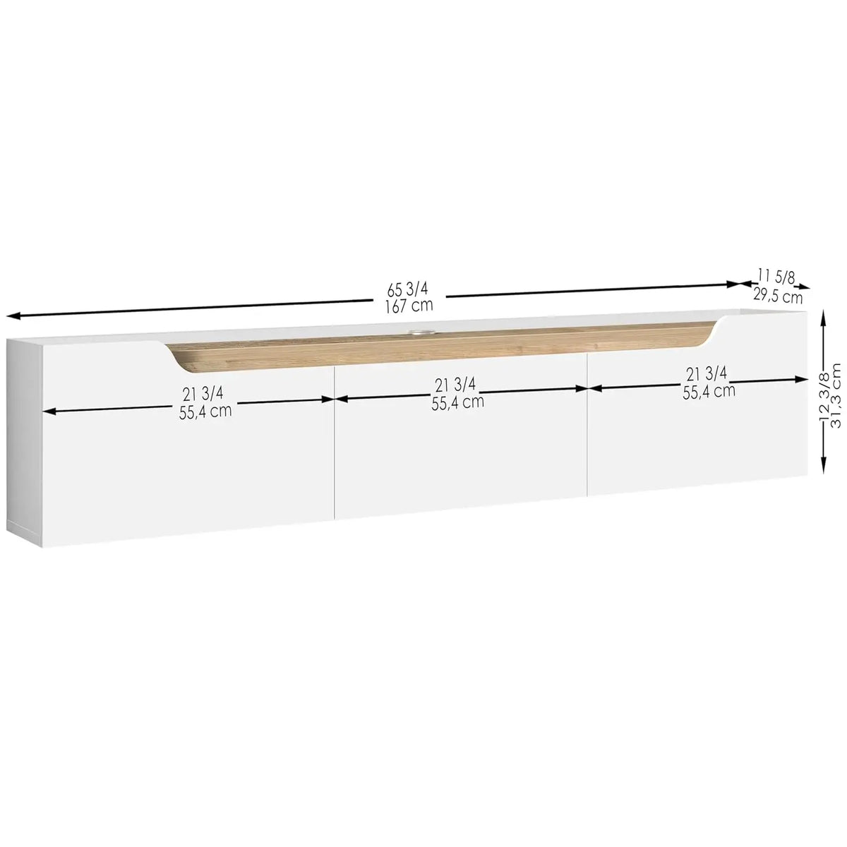 66" Floating TV Stand — Wall Mounted for 55"-75" TVs