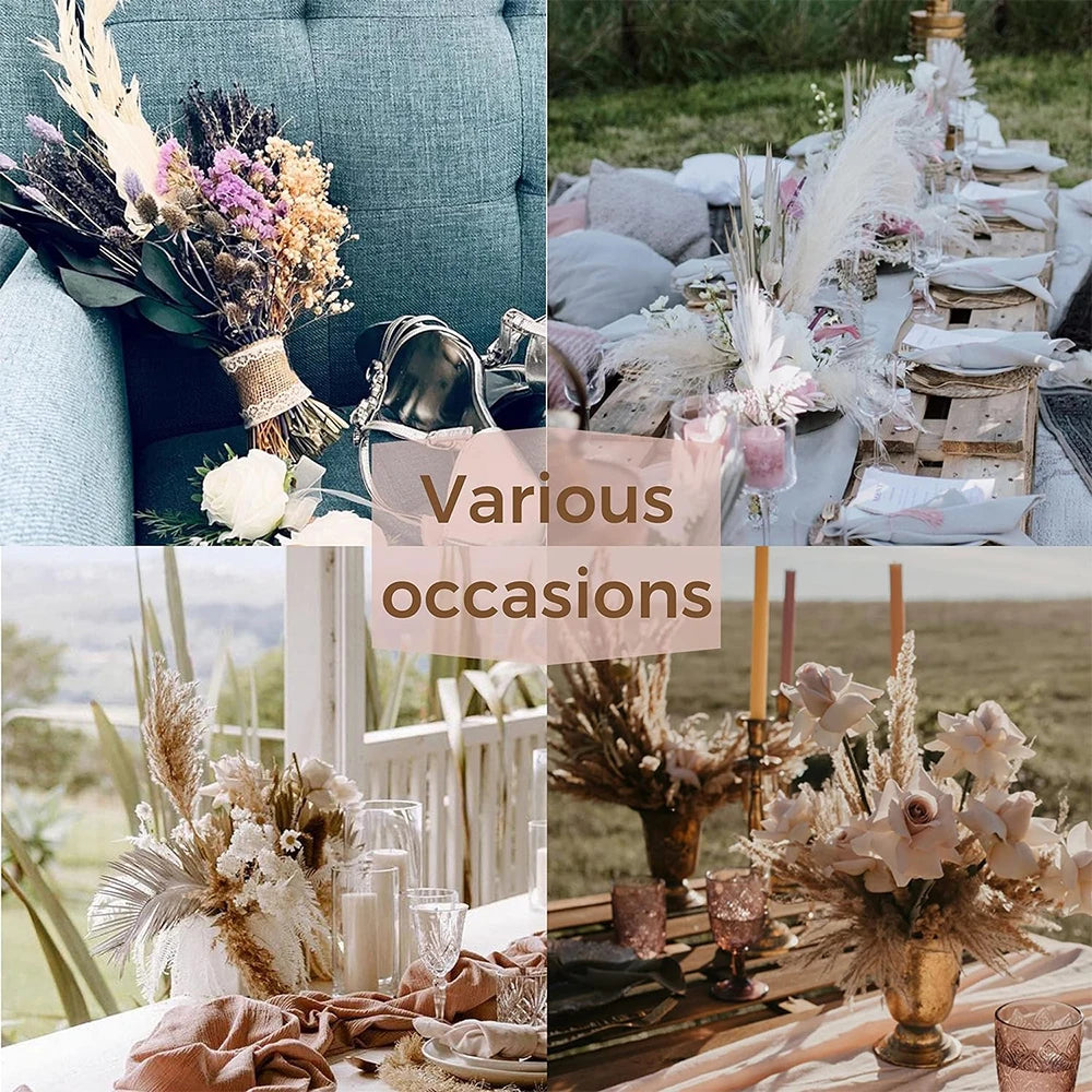 Fluffy Pampas Grass Bundle — Boho Faux Reed Decor, 16.5in