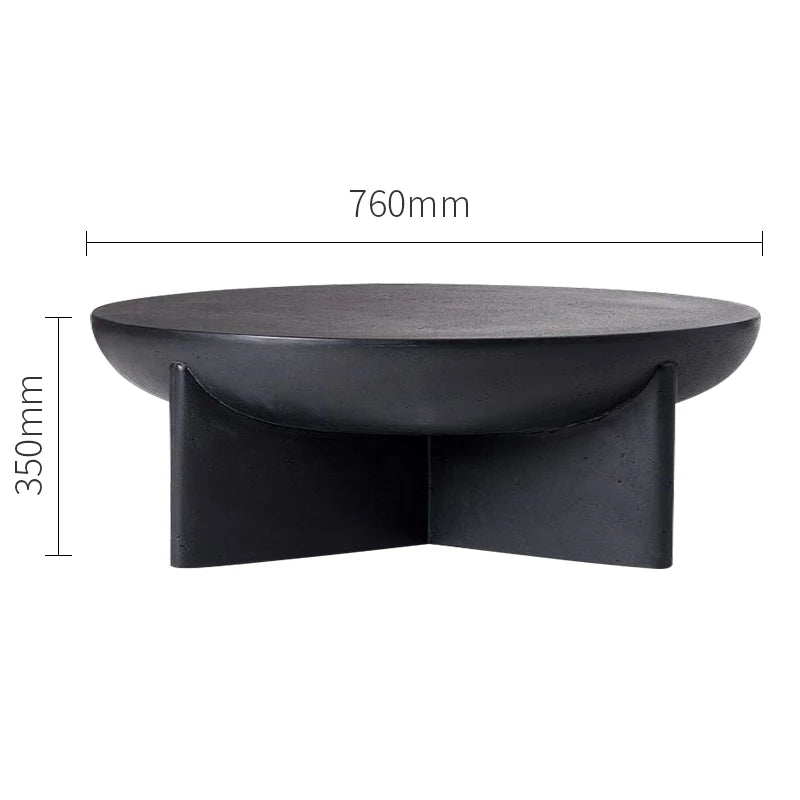 Outdoor Cream Stone Side Table - Weatherproof Modern