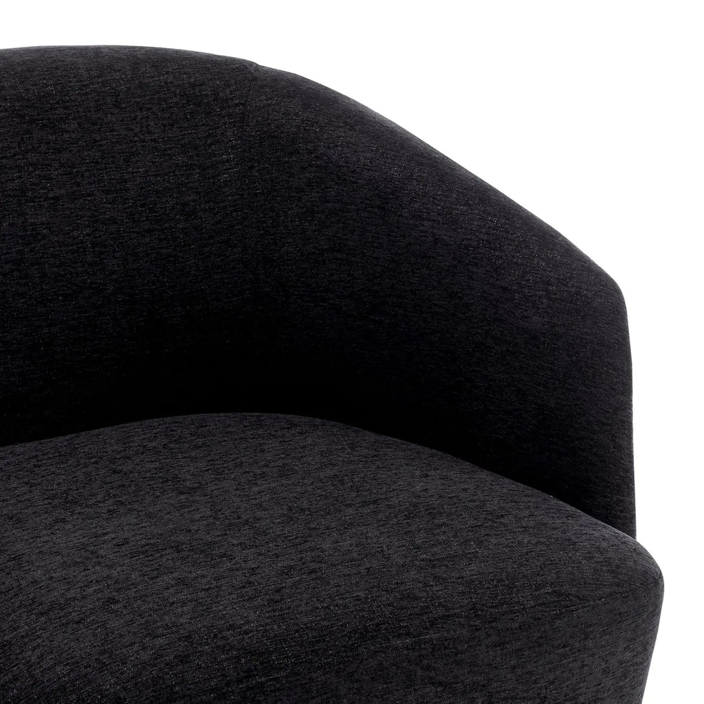 Charcoal Performance Fabric Swivel Chair — Wood Base Accent Chair