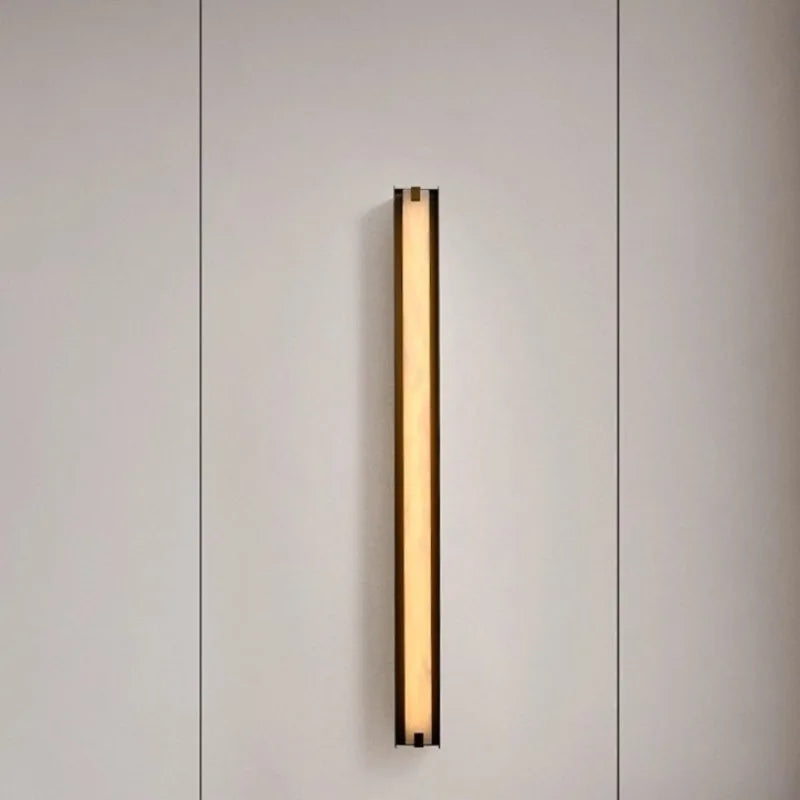 Italian Marble Wall Sconce — Natural Stone & Steel