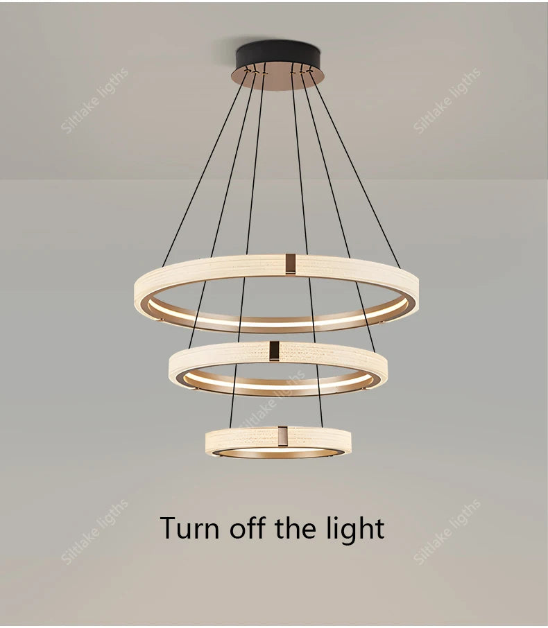 Modern Round Ring Chandelier — Aluminum & Acrylic Ceiling Light