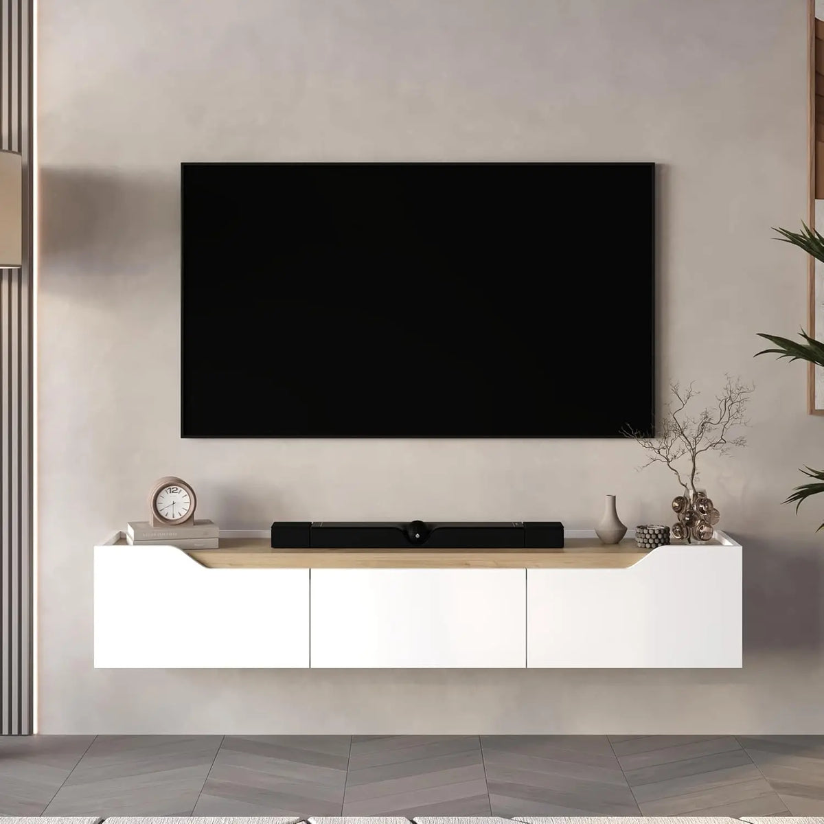 66" Floating TV Stand — Wall Mounted for 55"-75" TVs