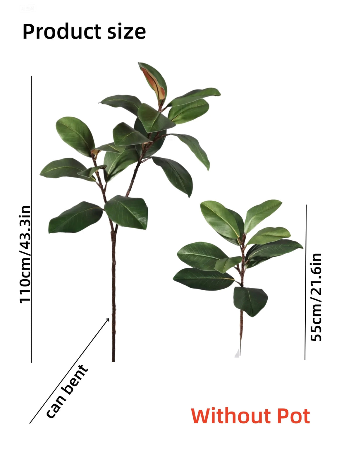 3.6Ft Artificial Magnolia Tree Fall Artificial Magnolia Branch Tropical Banyan Plants Home Garden Office Balcony Decoration — image 17