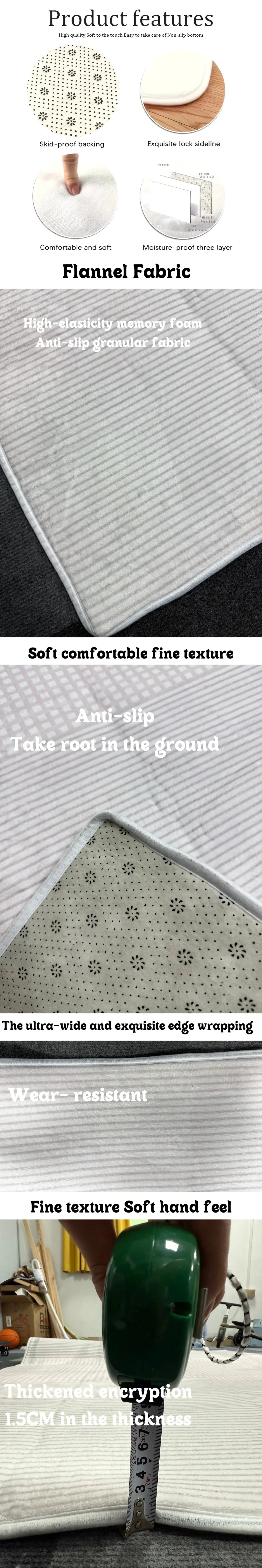 Cream Minimalist Textured Area Rug — Soft Anti-Slip — alternate angle view