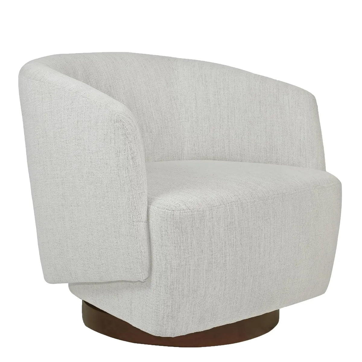 Charcoal Performance Fabric Swivel Chair — Wood Base Accent Chair