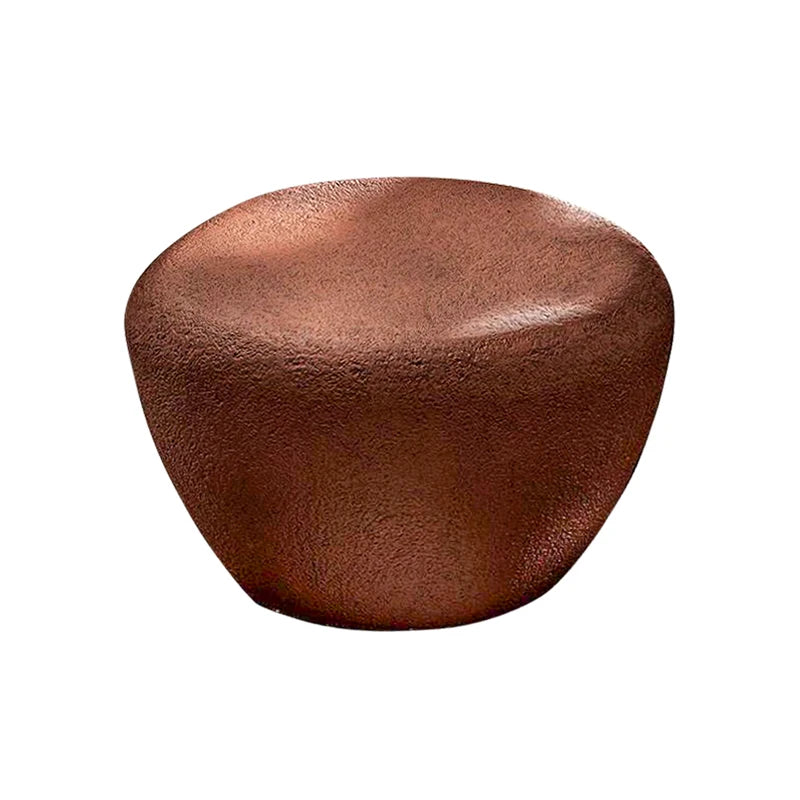 Italian Oval Stone Coffee Table - Minimalist Industrial