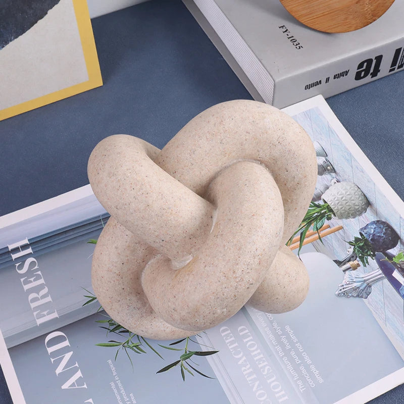 Geometric Ring Desktop Sculpture — Resin Decor, 5.31in