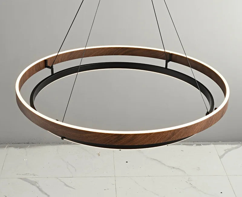 Italian Designer High-end LED Ceiling Chandelier Lamp Walnut Metal Pendant Light Home Decoration for Dinning Living Room Counter — image 15