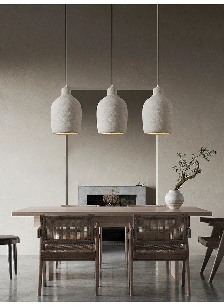 Wabi-Sabi Ceiling Chandelier — Iron & Polystyrene Pendant Light