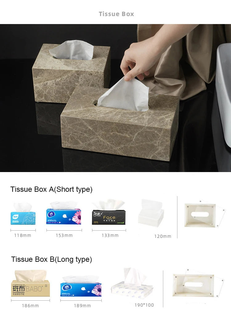 Emperador Marble Bathroom Accessory Set — 8-Piece