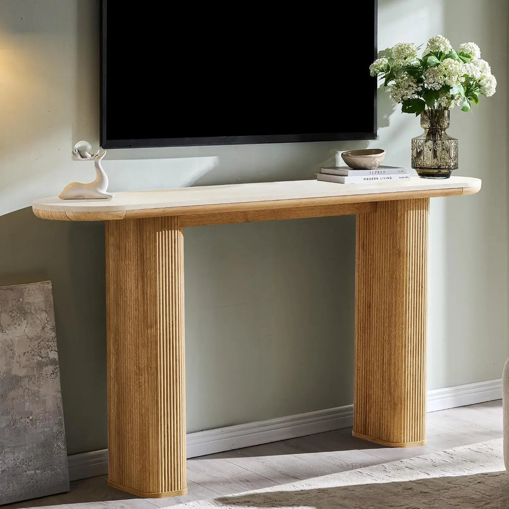 Fluted Narrow Console Table — 63"