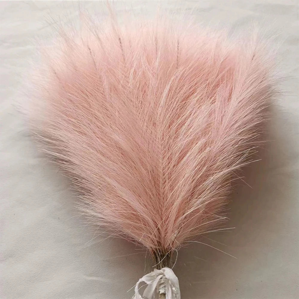 Fluffy Pampas Grass Bundle — Boho Faux Reed Decor, 16.5in