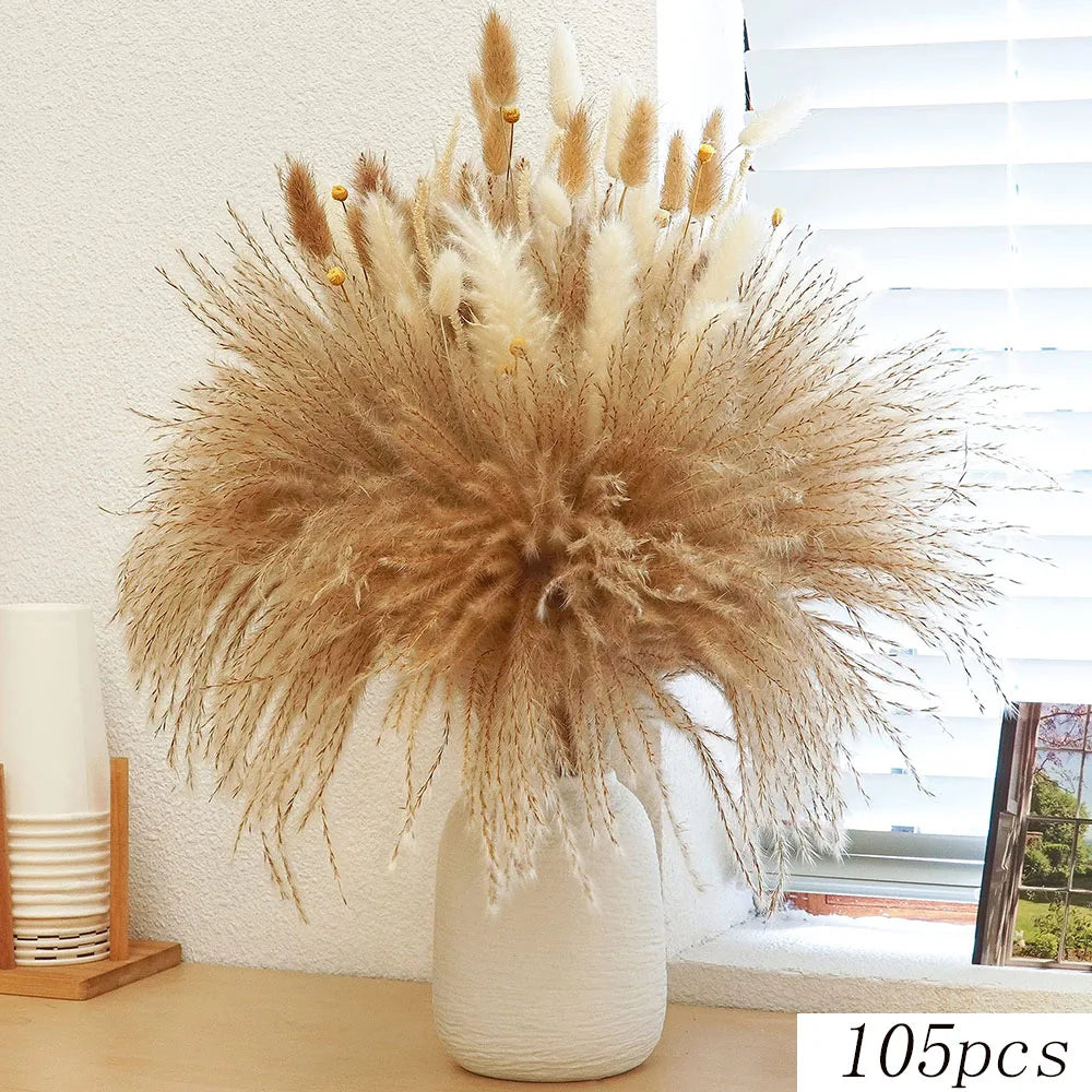 Natural Dried Pampas Reeds Bouquet — Boho Wedding & Home Decor
