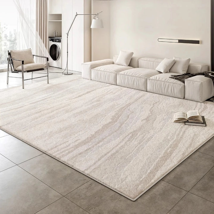 Cream Washable Plush Area Rug — Thick Soft — main product view
