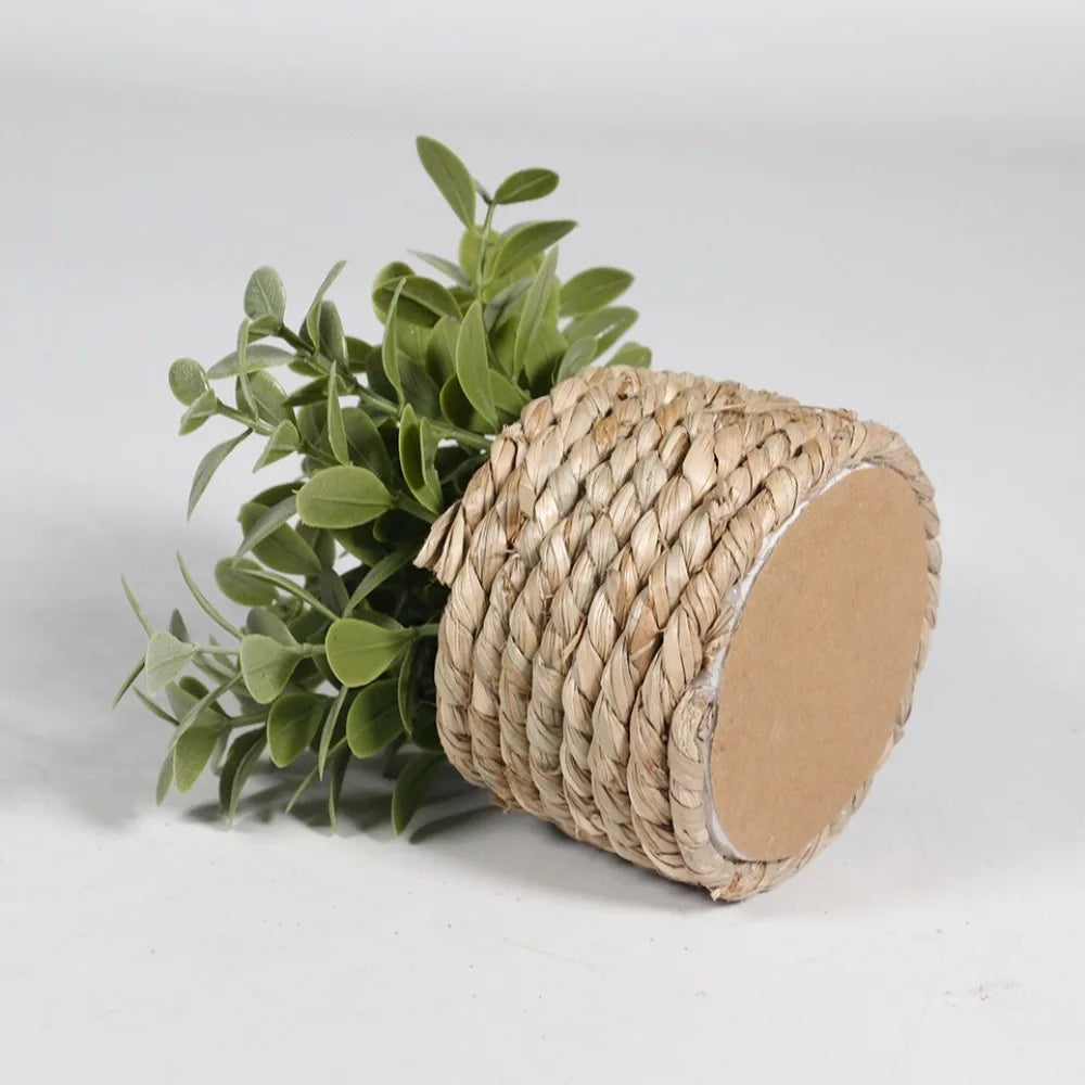 Green Artificial Potted Plant 11cm Woven Artificial Plants Plastic Leaf Eucalyptus Grass Artificial Decorations Home Decor — image 13