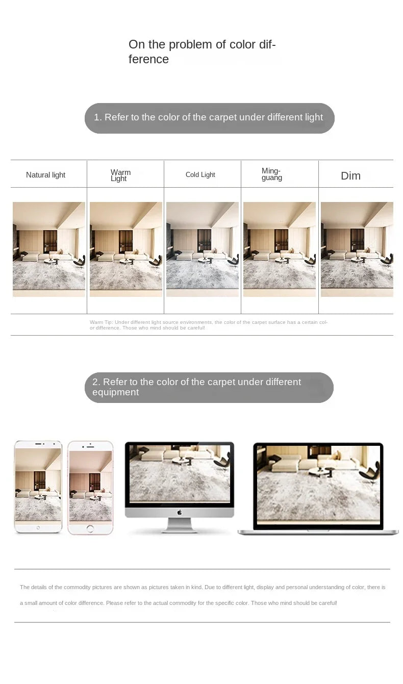Flannel Modern Area Rug — Non-Slip Washable — usage view