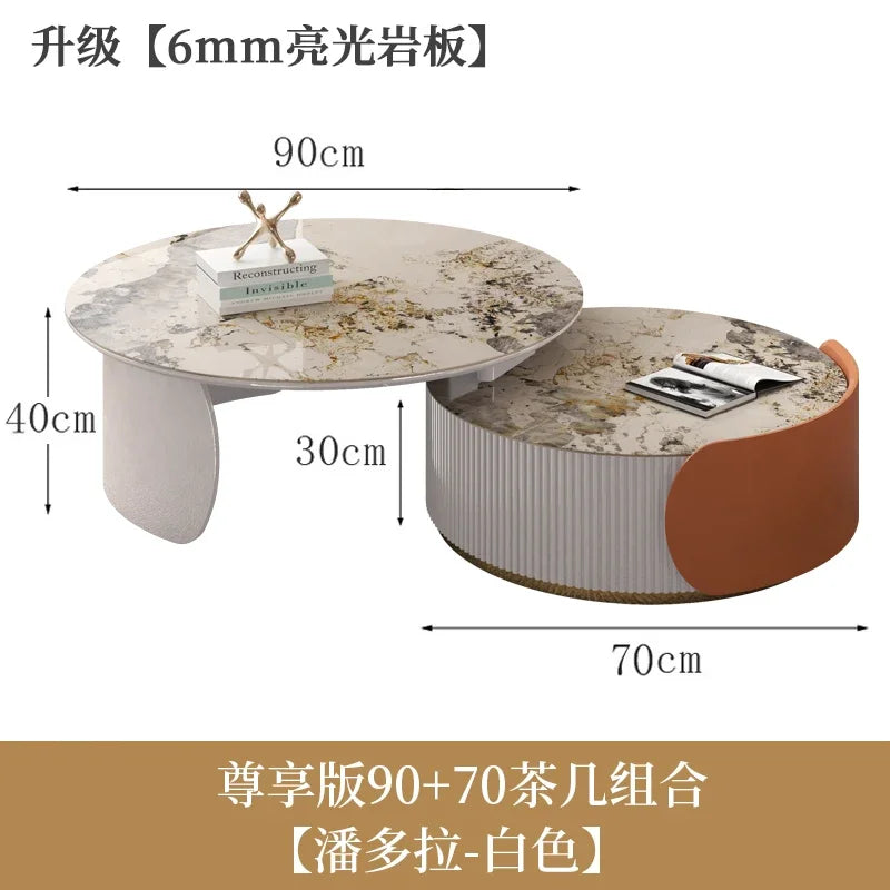 Sculptural Marble Coffee Table - European Glam