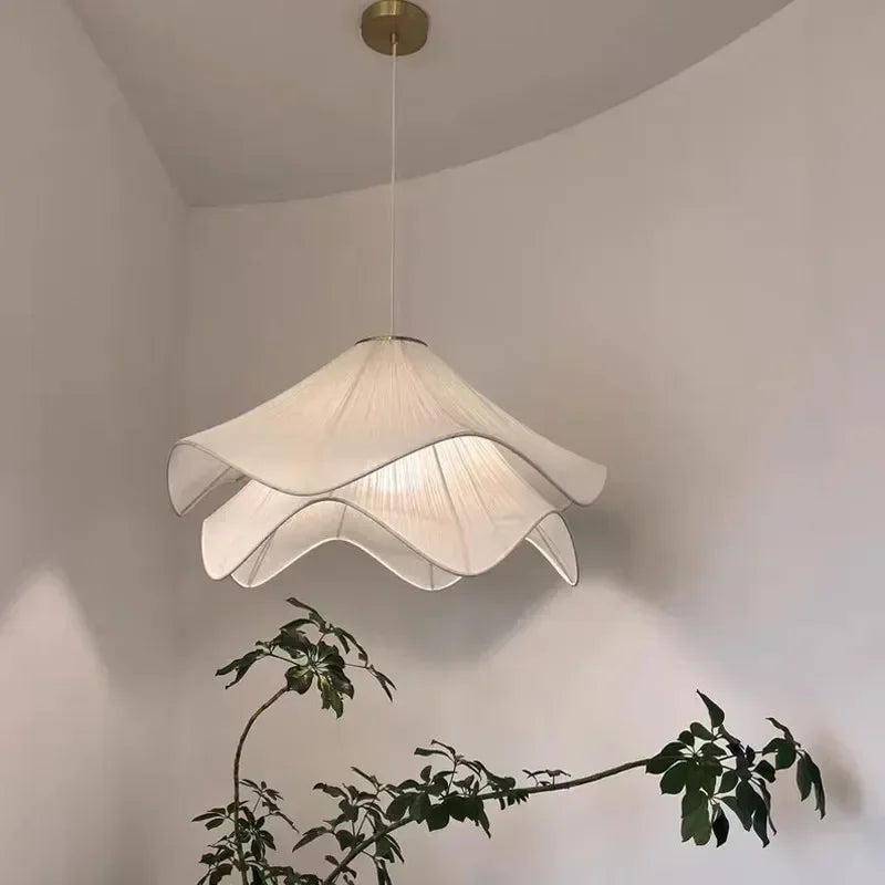 French Cream Style Chandelier Living Room Lamp Main Lamp Bedroom Light Nordic Simple Warm Romantic Master Bedroom Straw Hat Lamp — main view
