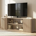 Fluted TV Stand with Faux Marble Top — 70"