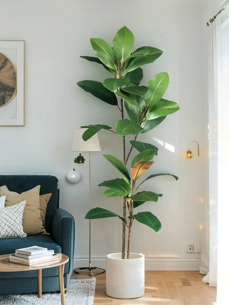 3.6Ft Artificial Magnolia Tree Fall Artificial Magnolia Branch Tropical Banyan Plants Home Garden Office Balcony Decoration — room setting