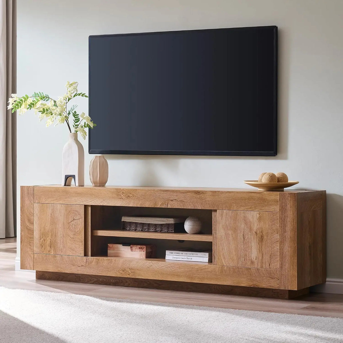 Thick Block Modern TV Stand — 70"