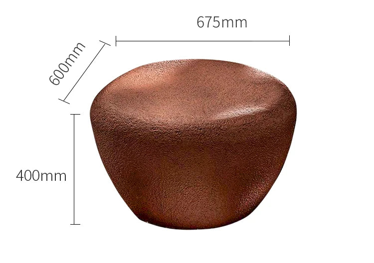 Italian Oval Stone Coffee Table - Minimalist Industrial