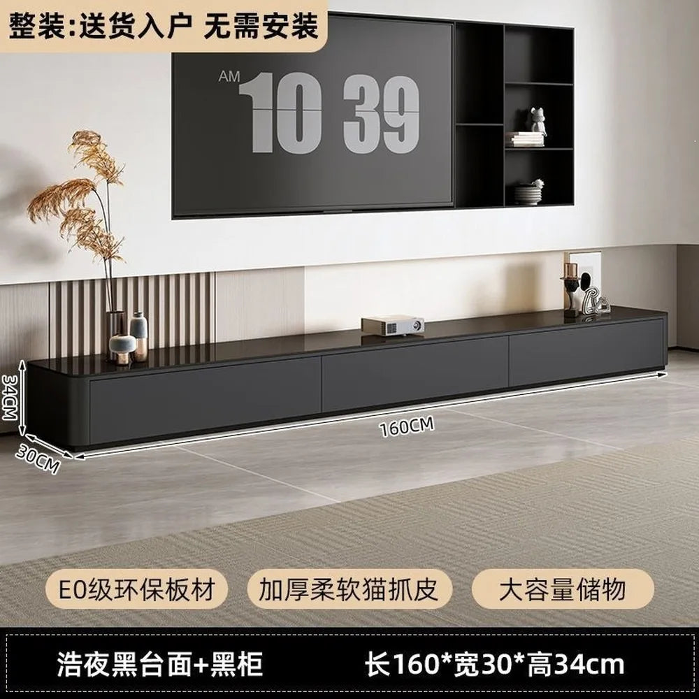 Modern TV stand and coffee table set — finish detail